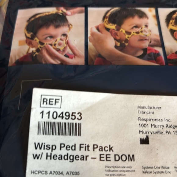 Philips Wisp Pediatric Fit Pack w Headgear 1104953 NEW giraffe print - Picture 3 of 7